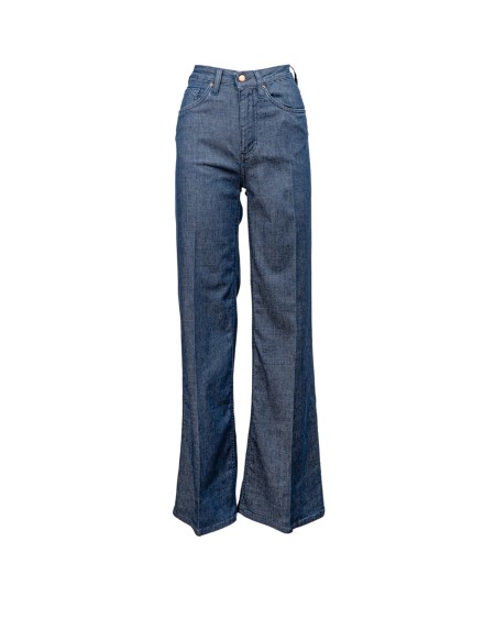 Shop DON THE FULLER  Jeans: Don The Fuller jeans "West" a zampa.
Elasticizzato.
Modello 5 tasche.
Passanti per cintura.
Vita alta.
Chiusura con zip e bottone.
Composizione: 76% cotone 15% lyocell 6% elastomultiester 3% elastan.
Made in Italy.. WEST DTFDOM SS765-B